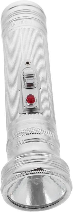 Retro 80s Flashlight Props Handheld Metal Torch Battery Operated Night Light Vintage Party Ornament