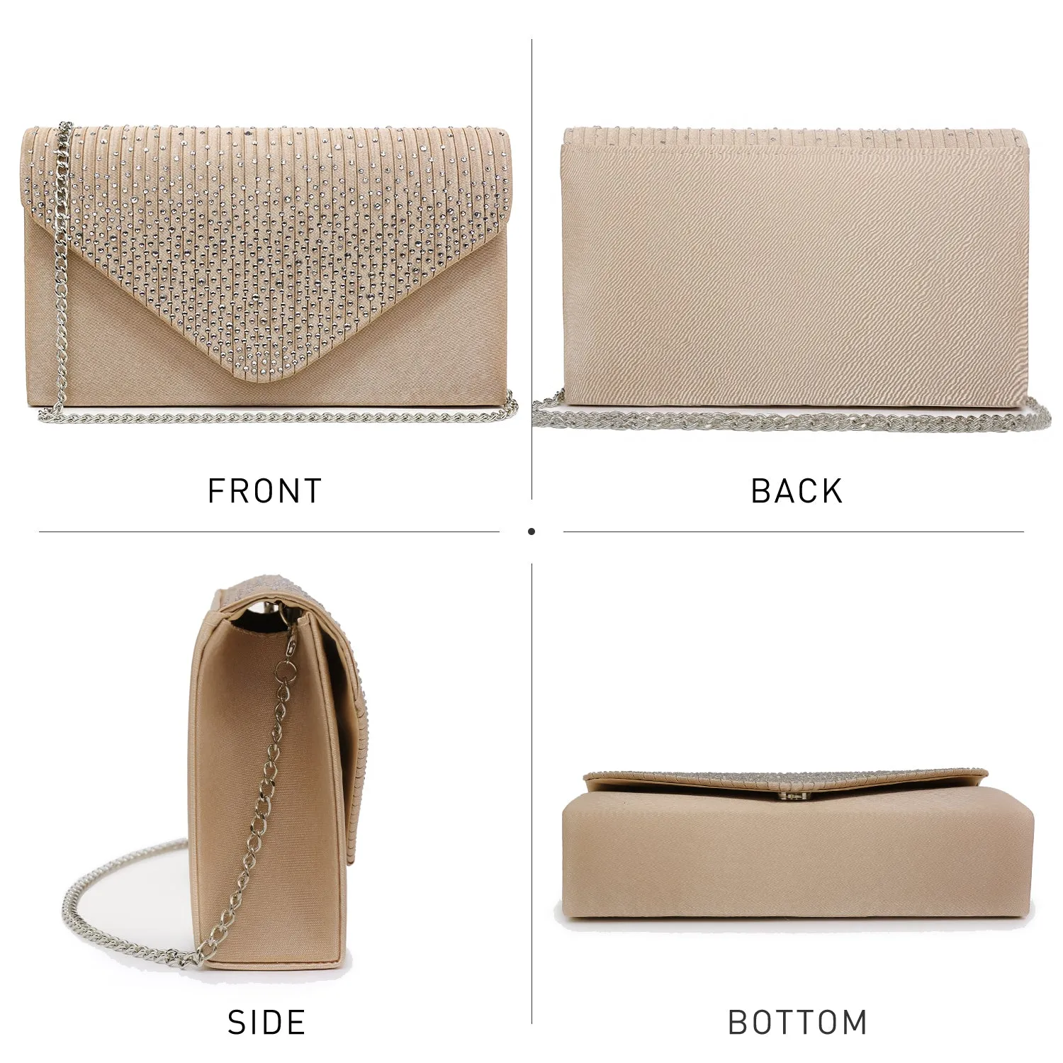 Rhinestone Envelope Evening Clutch