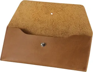 Ringsun Genuine Leather Cash Envelopes, Reusable Budget Envelope, Retro Clutch for Men & Women, Minimalist Wallet, Bourbon Brown