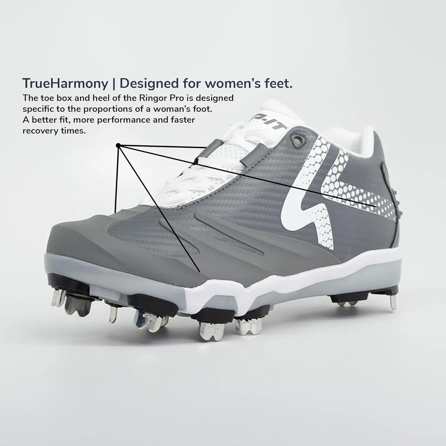 RIP-IT SwiftStep Ringor Pro Metal Spike Softball Shoes