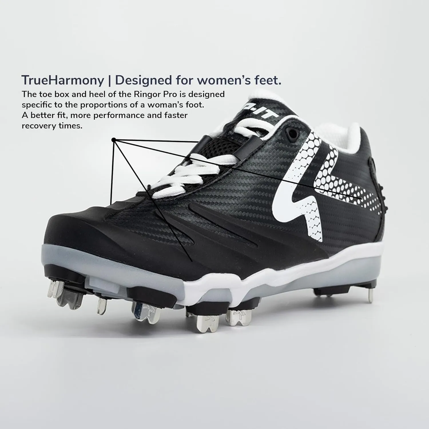RIP-IT SwiftStep Ringor Pro Metal Spike Softball Shoes