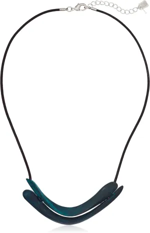 Robert Lee Morris Women's Sculptural Double Row Patina Frontal Necklace Pendant Enhancer, Blue/Green, One Size