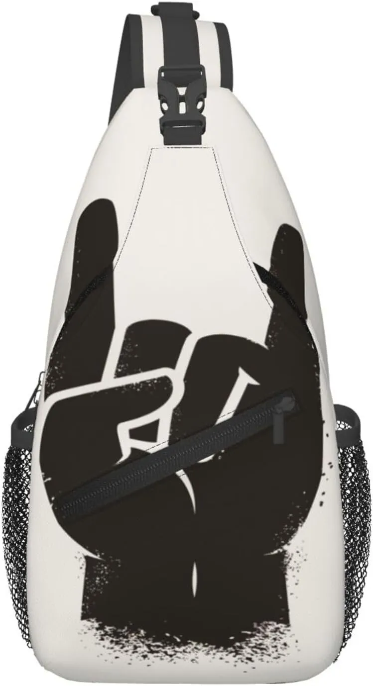 Rock Gesture Finger Hand Sling Backpack Chest Bag Fashion Crossbody Shoulder Bags Casual Daypack For Men Women