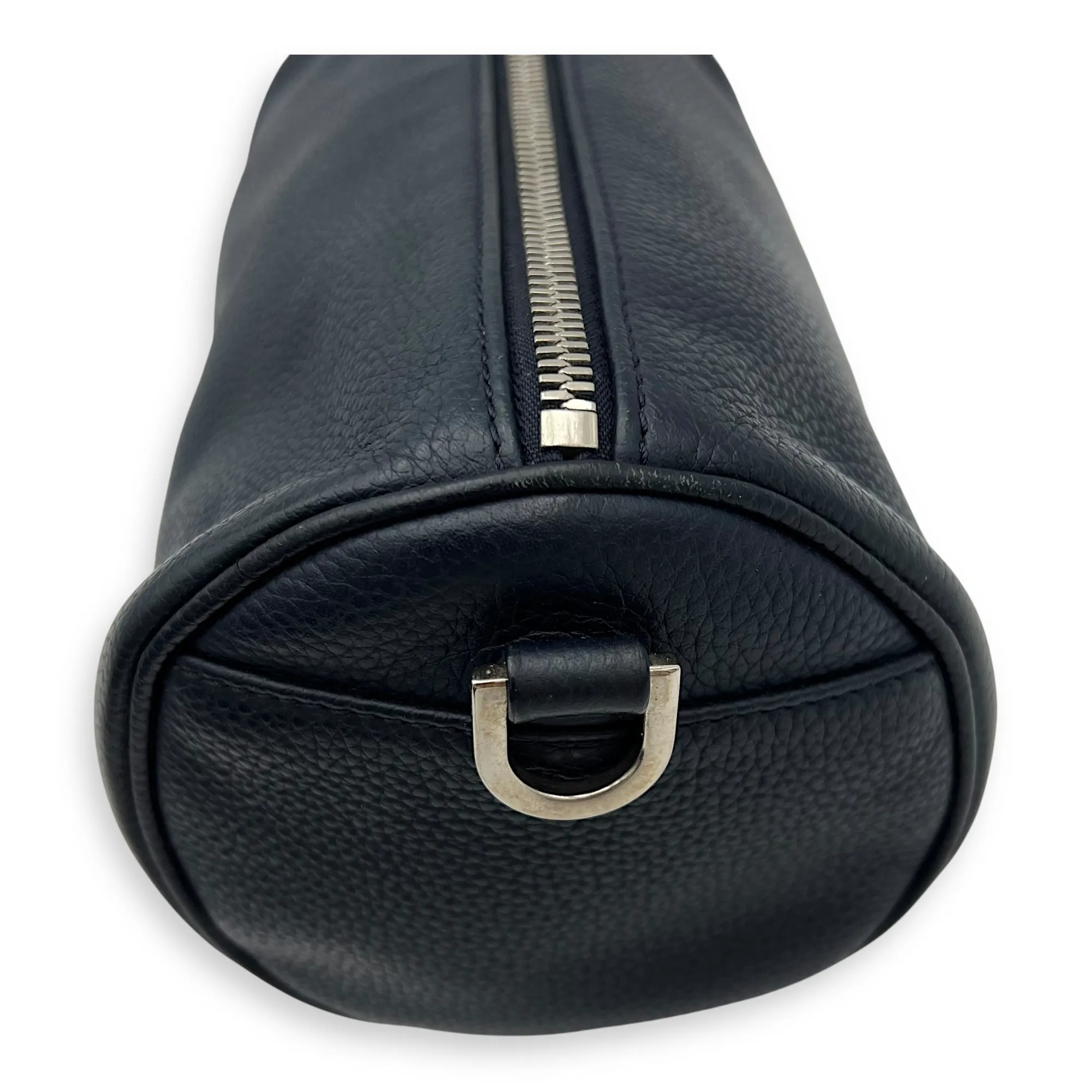 Roller Blue Crossbody Bag in Calfskin, Silver hardware