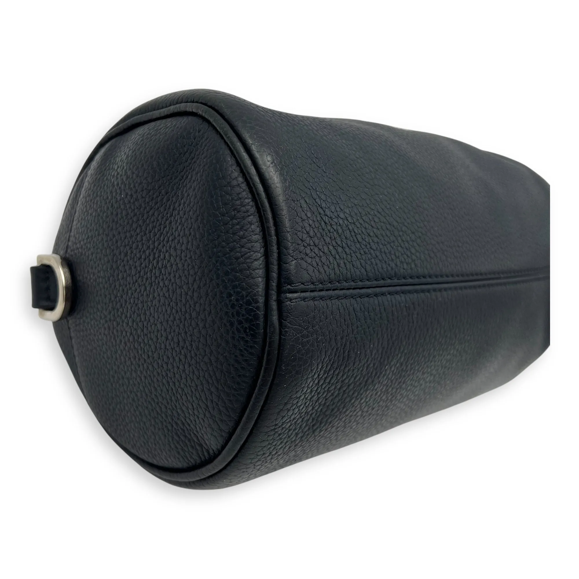 Roller Blue Crossbody Bag in Calfskin, Silver hardware
