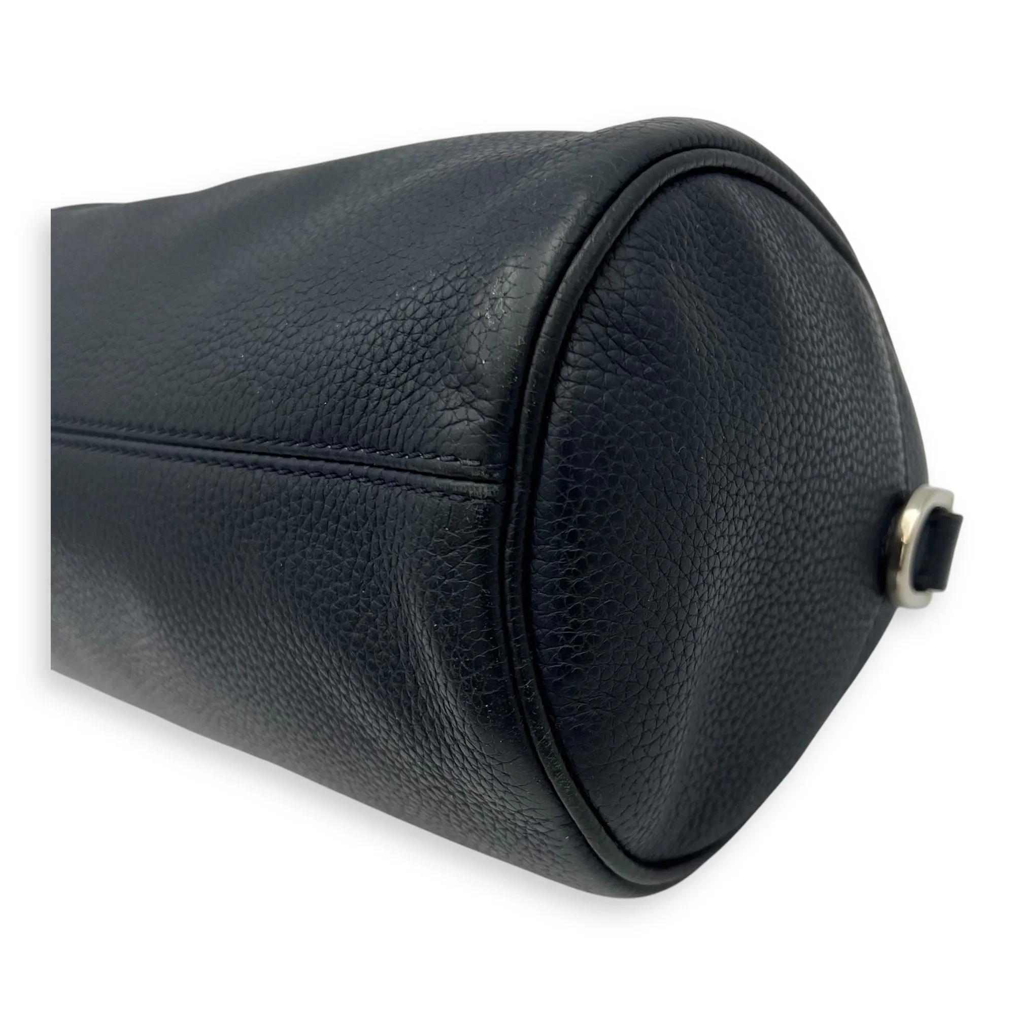 Roller Blue Crossbody Bag in Calfskin, Silver hardware