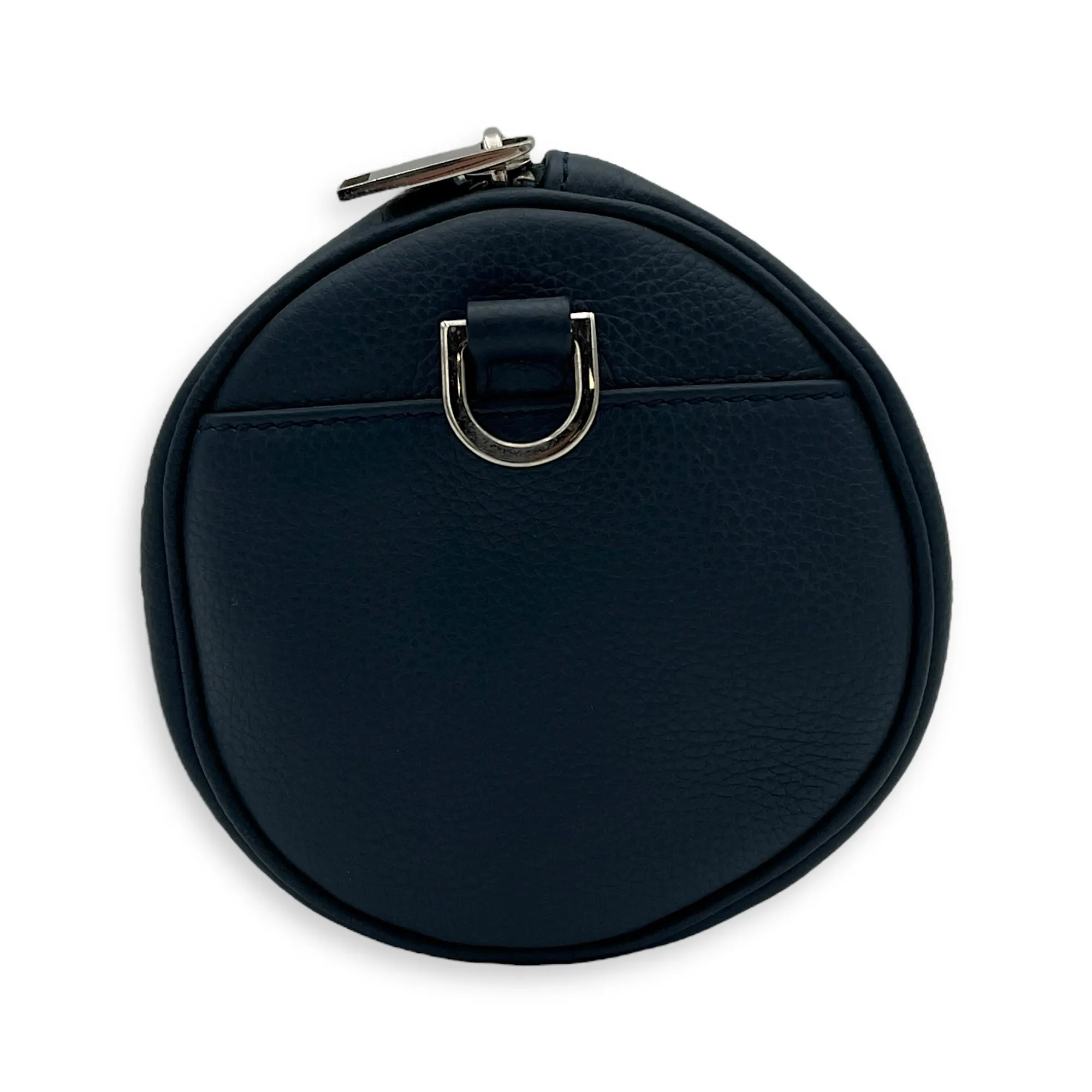 Roller Crossbody Bag Blue in Calfskin, Silver hardware