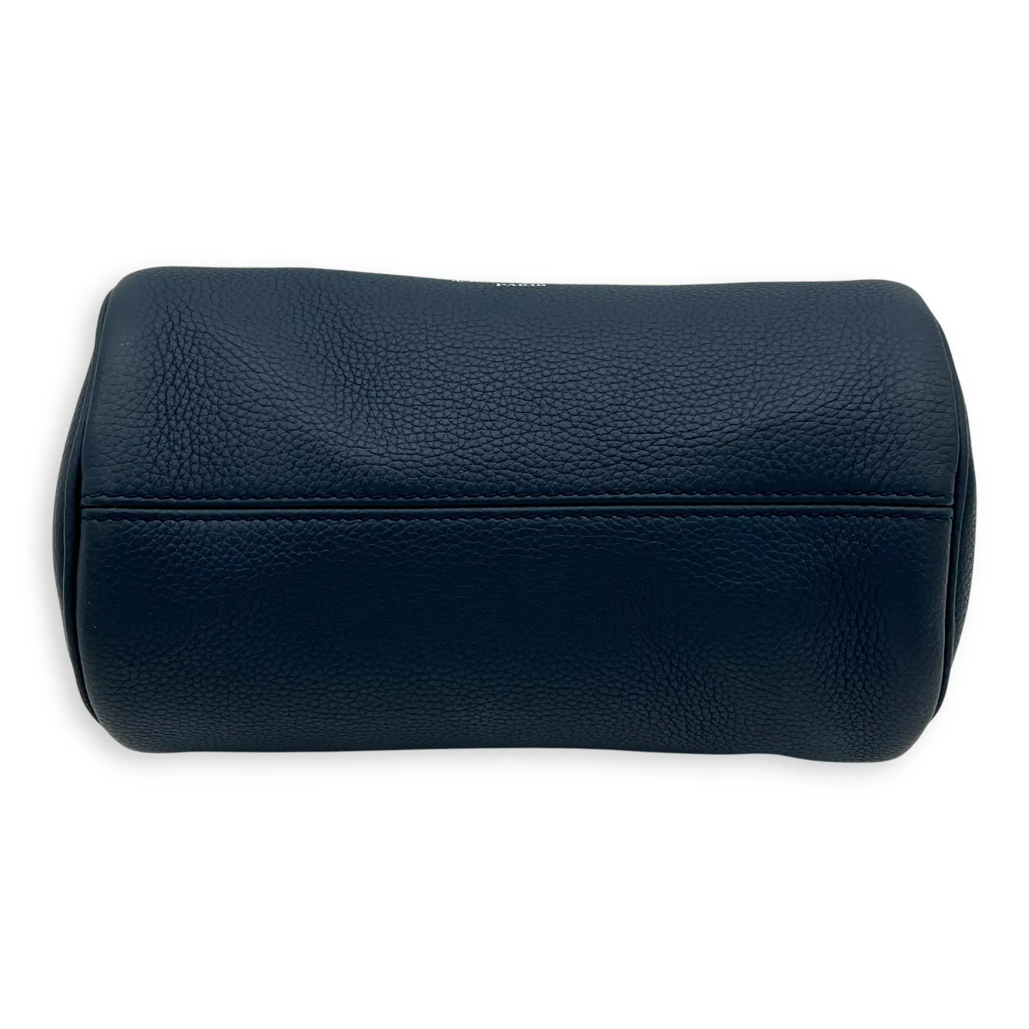 Roller Crossbody Bag Blue in Calfskin, Silver hardware