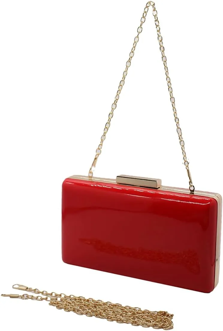 RomanticDesign Women Patent Leather Evening Clutch Formal Party Envelope Purse Cocktail Prom Banquet Handbag