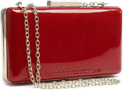 RomanticDesign Women Patent Leather Evening Clutch Formal Party Envelope Purse Cocktail Prom Banquet Handbag