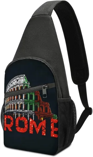 Rome Colosse-um Italy Souvenir Crossbody Sling Bags Chest Shoulder Backpack DayPack Handbag