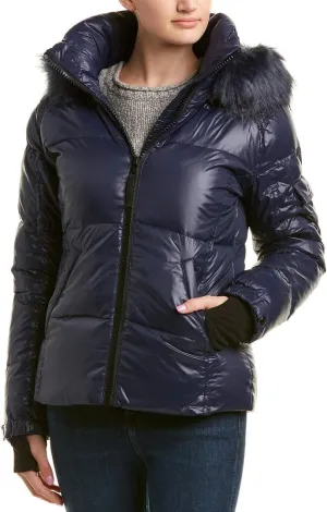 S13 Women's Kylie Down Puffer Jacket with Faux Fur Trimmed Hood