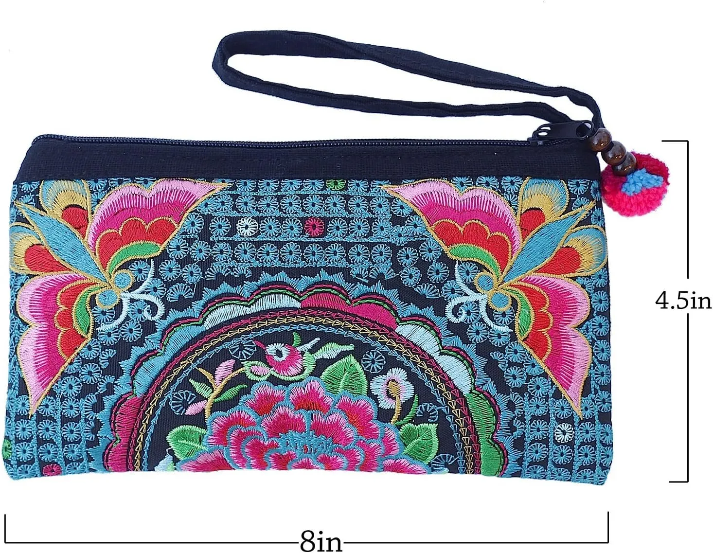 Sabai Jai - Smartphone Wristlet Bag - Handmade Embroidered Boho Clutch Wallets Purses