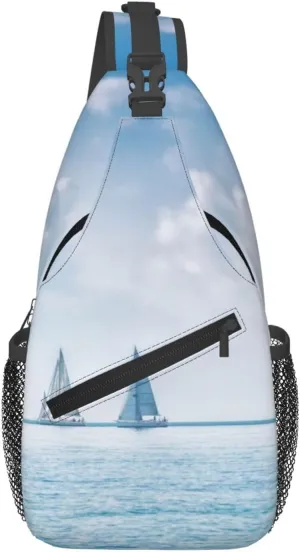 Sail Boats Sea Regatta Race Sling Backpack Chest Bag Fashion Crossbody Shoulder Bags Casual Daypack For Men Women