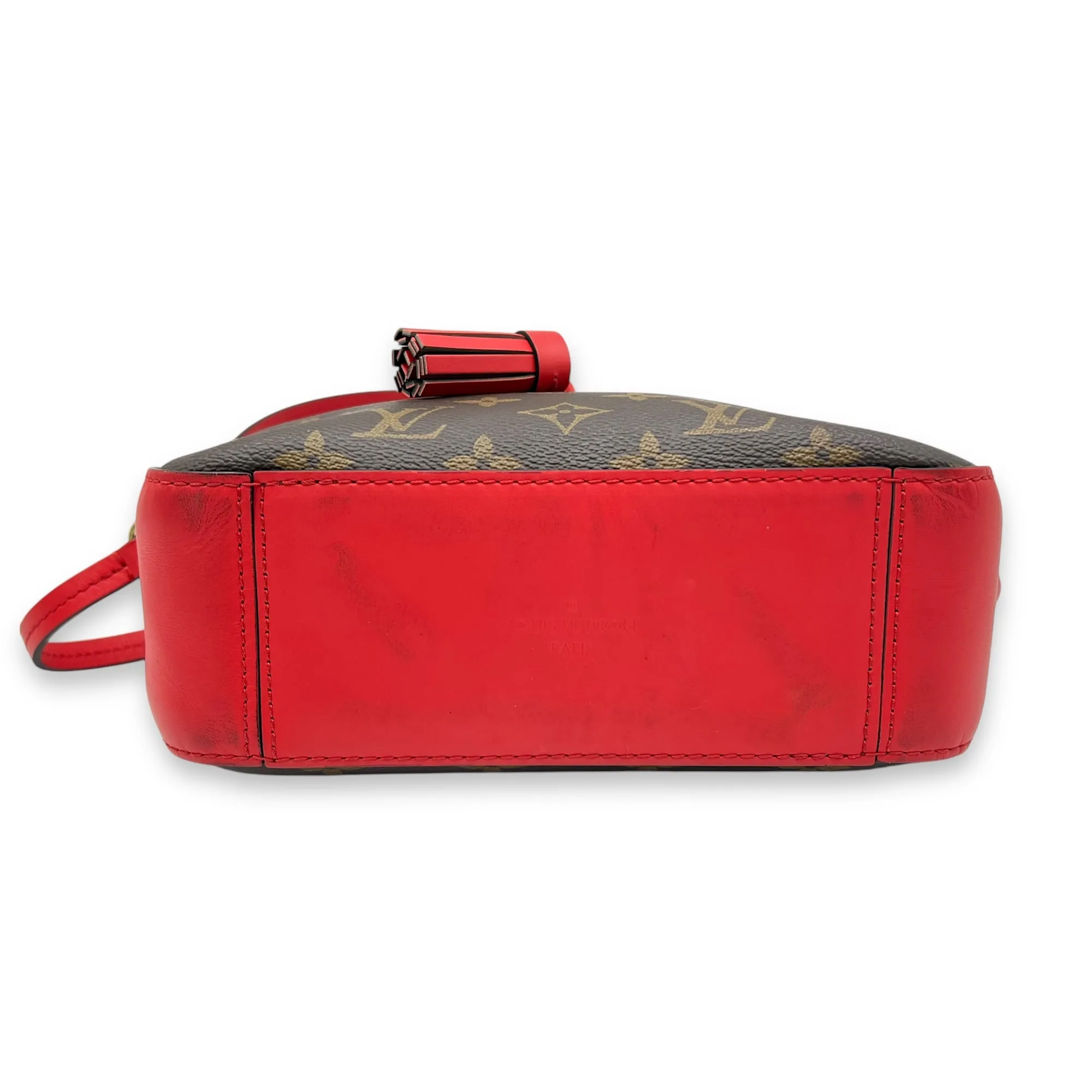 Saintonge Crossbody Bag Brown in Monogram Coated Canvas, Gold hardware