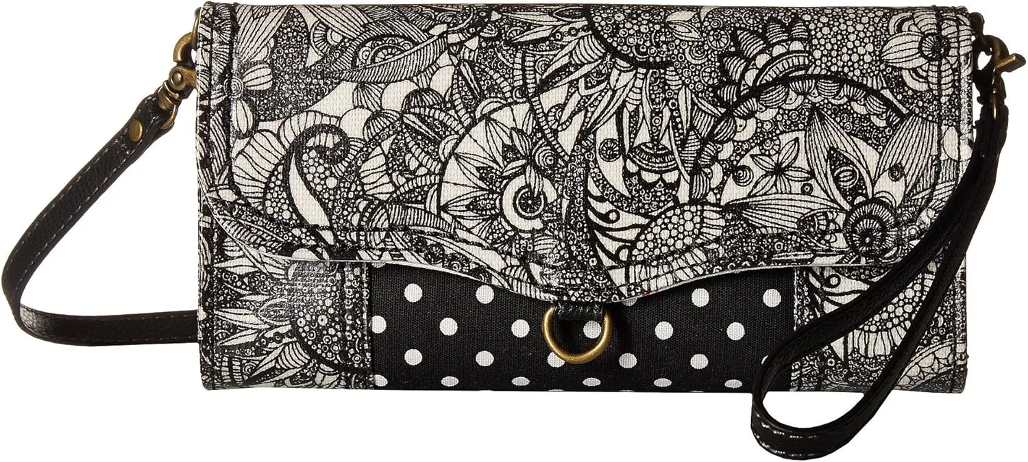 Sakroots Thea Phone Wallet Crossbody Black/White Spirit Desert One Size