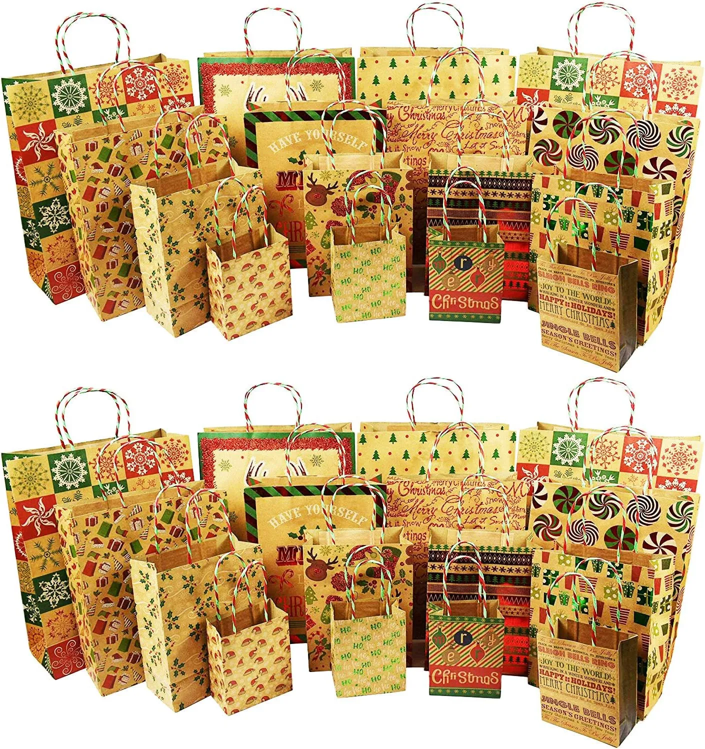 Set of 32 Blissful Friends Gift Bags! 4 Fun Designs! 3 Different Sizes! (32 Gift Bags)