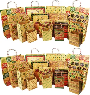 Set of 32 Blissful Friends Gift Bags! 4 Fun Designs! 3 Different Sizes! (32 Gift Bags)