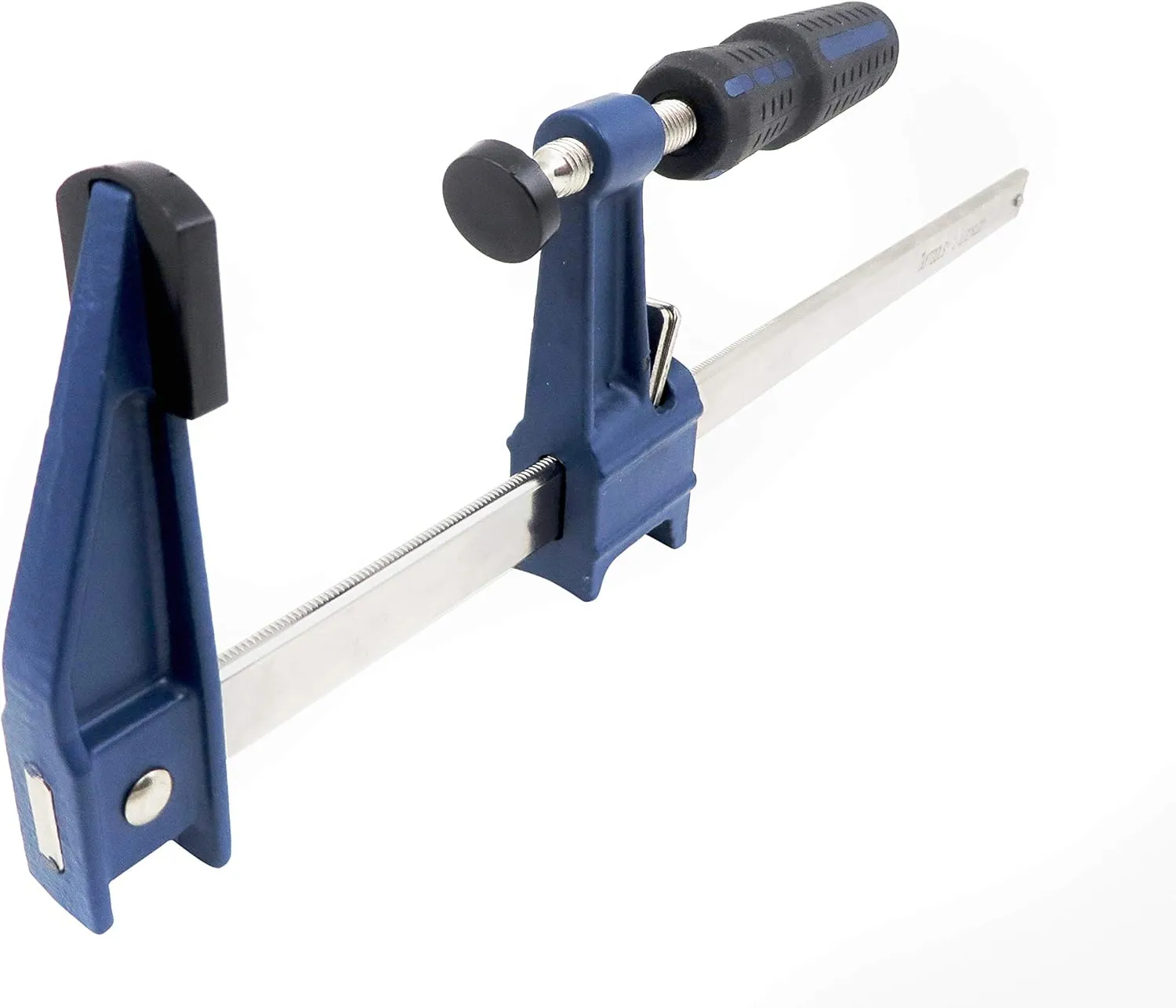Set Taytools Medium Duty Adjustable Bar Clamps, Quick-Release Clutch Style American F Style, 2-1/2 Inch Throat Depth, Serrated Rail, Soft Grip Handle 450 Pounds Clamping pressure (2, 12 inch)