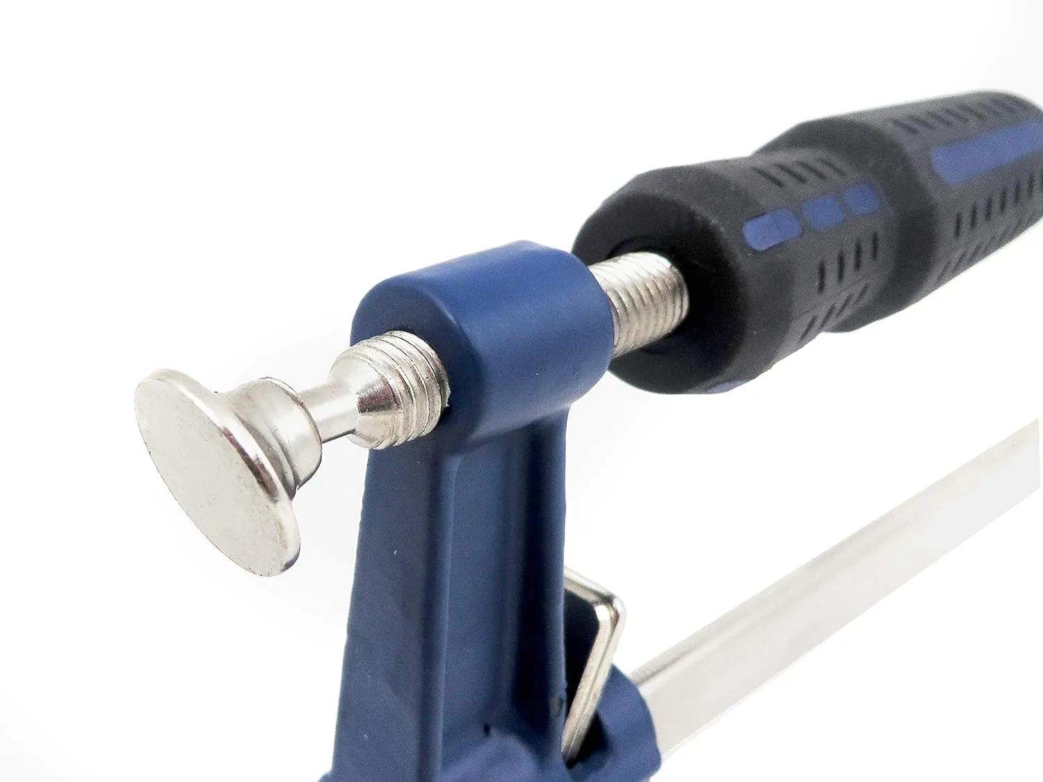 Set Taytools Medium Duty Adjustable Bar Clamps, Quick-Release Clutch Style American F Style, 2-1/2 Inch Throat Depth, Serrated Rail, Soft Grip Handle 450 Pounds Clamping pressure (2, 12 inch)