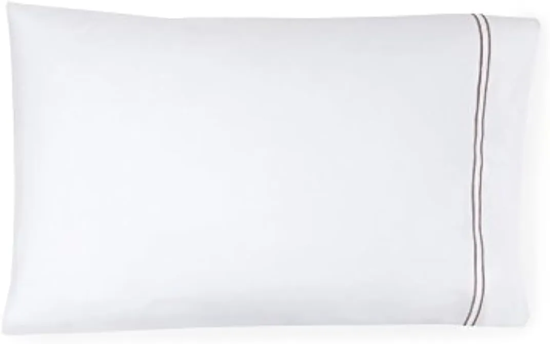 Sferra Grande Hotel White/Grey King Pillowcase Pair