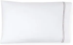 Sferra Grande Hotel White/Grey King Pillowcase Pair