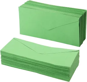 SHEUTSAN 300 Pcs #10 Green Letter Envelopes, 9.5 x 4 Inches V Flap Envelopes, Business Envelopes for Wedding, Birthday, Party