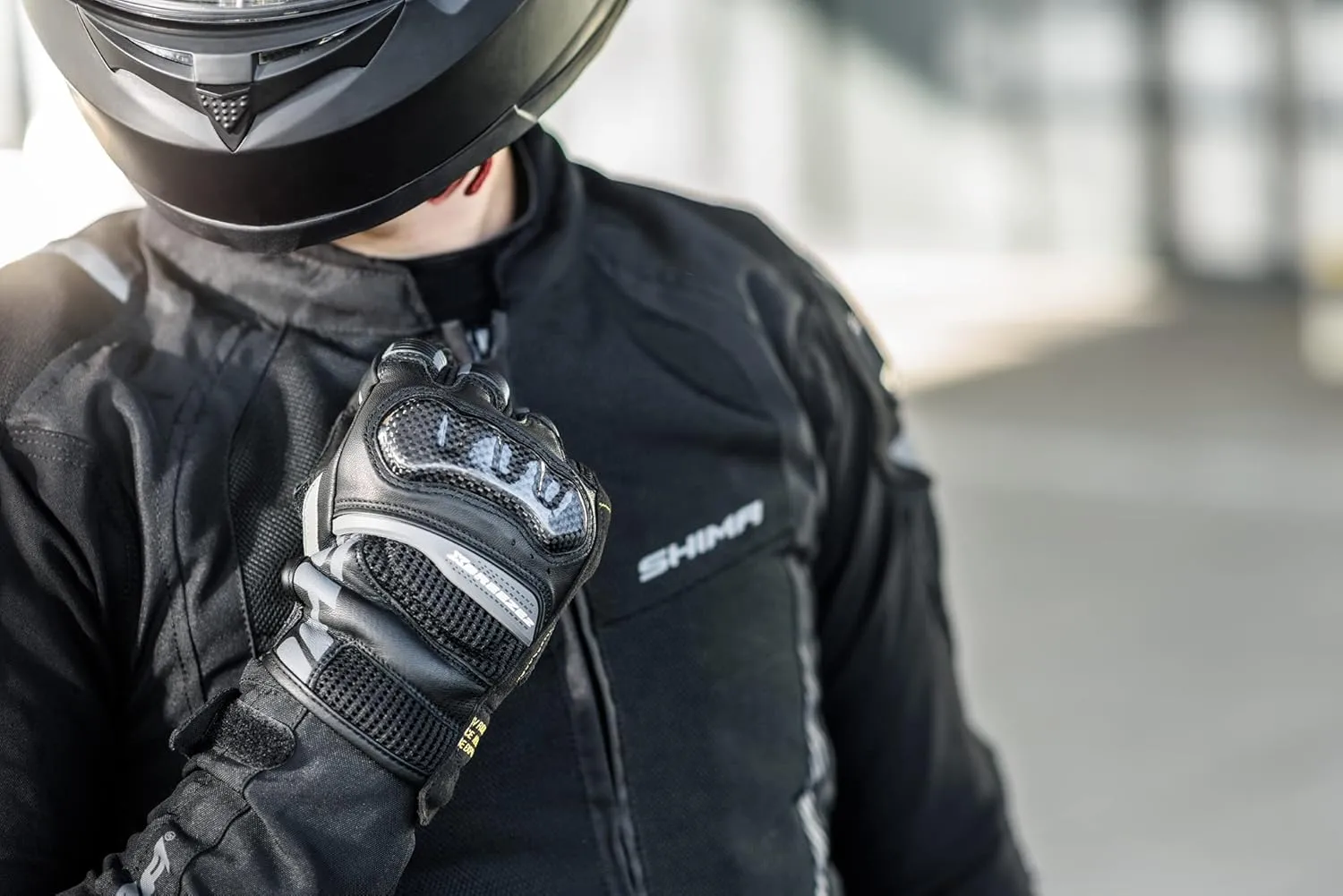 SHIMA MESH PRO Motorbike Jacket for Men - Summer Mesh Mens City Biker Jacket with Shoulder Sliders CE Back Shoulder Elbow Armor Pads Width Adjustment (Black, 3XL)
