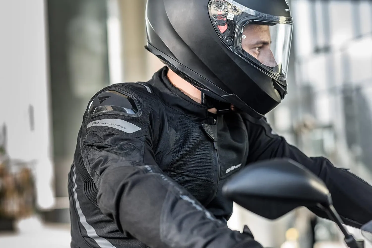 SHIMA MESH PRO Motorbike Jacket for Men - Summer Mesh Mens City Biker Jacket with Shoulder Sliders CE Back Shoulder Elbow Armor Pads Width Adjustment (Black, 3XL)