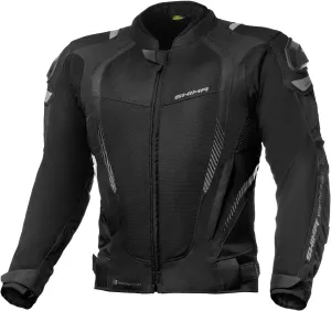 SHIMA MESH PRO Motorbike Jacket for Men - Summer Mesh Mens City Biker Jacket with Shoulder Sliders CE Back Shoulder Elbow Armor Pads Width Adjustment (Black, 3XL)
