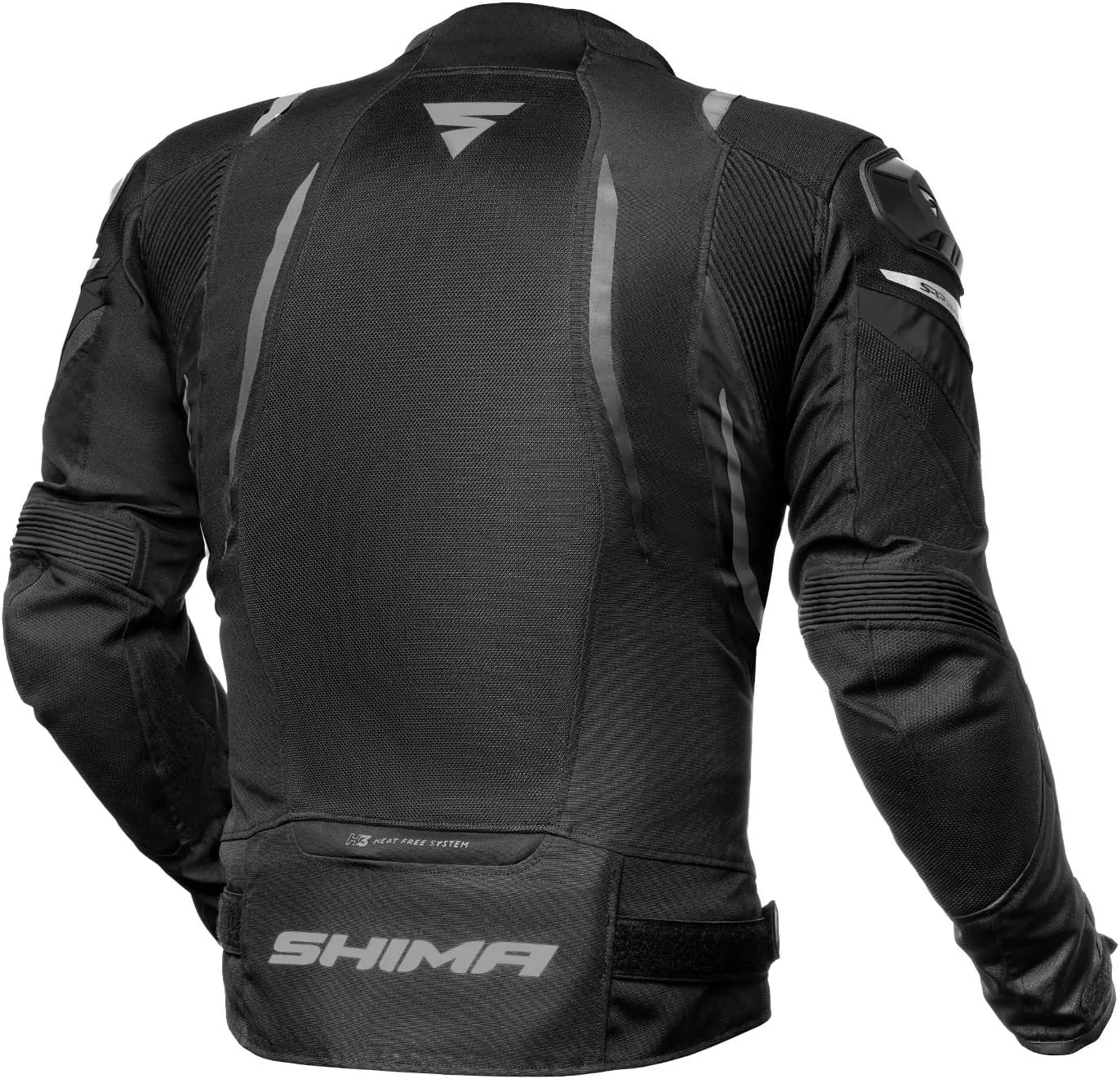 SHIMA MESH PRO Motorbike Jacket for Men - Summer Mesh Mens City Biker Jacket with Shoulder Sliders CE Back Shoulder Elbow Armor Pads Width Adjustment (Black, 3XL)