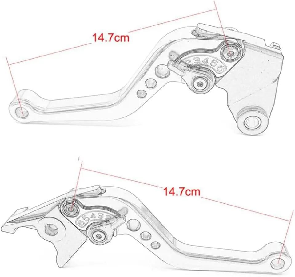 Short Brake Clutch Lever Set Compatible with CFMOTO Ibex 450 Ibex 800/ E/T/S, CNC Aluminum Alloy Made (Black)