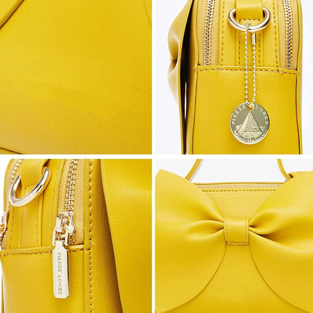 Shoulder Bag for Women PU Leather Purse Girls Bowknot Handbag Fashion Top-Handle Satchel Ladies Crossbody