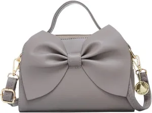 Shoulder Bag for Women PU Leather Purse Girls Bowknot Handbag Fashion Top-Handle Satchel Ladies Crossbody