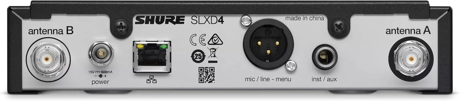 Shure SLXD124/85M Digital Wireless Microphone System - Includes SXLD4 Single Channel Rack Mount Receiver, SXLD2 Handheld Transmitter with SM58 Mic Capsule, SLXD1 Bodypack with WL185M Lav | J52 Band