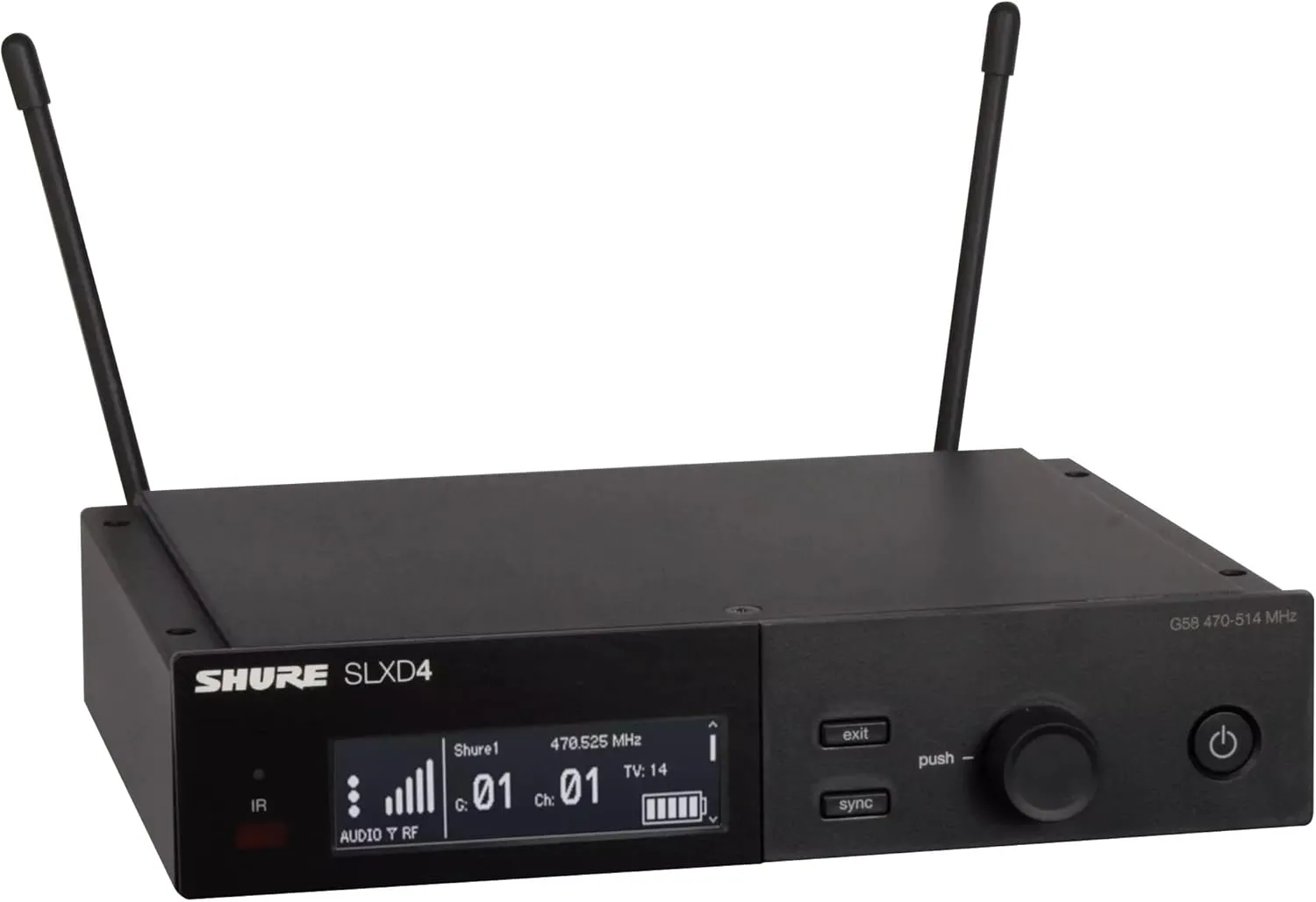 Shure SLXD124/85M Digital Wireless Microphone System - Includes SXLD4 Single Channel Rack Mount Receiver, SXLD2 Handheld Transmitter with SM58 Mic Capsule, SLXD1 Bodypack with WL185M Lav | J52 Band