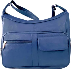 SILVERFEVER Medium Leather Handbag | Ladies Shoulder Bag | Organizer w Built in Wallet