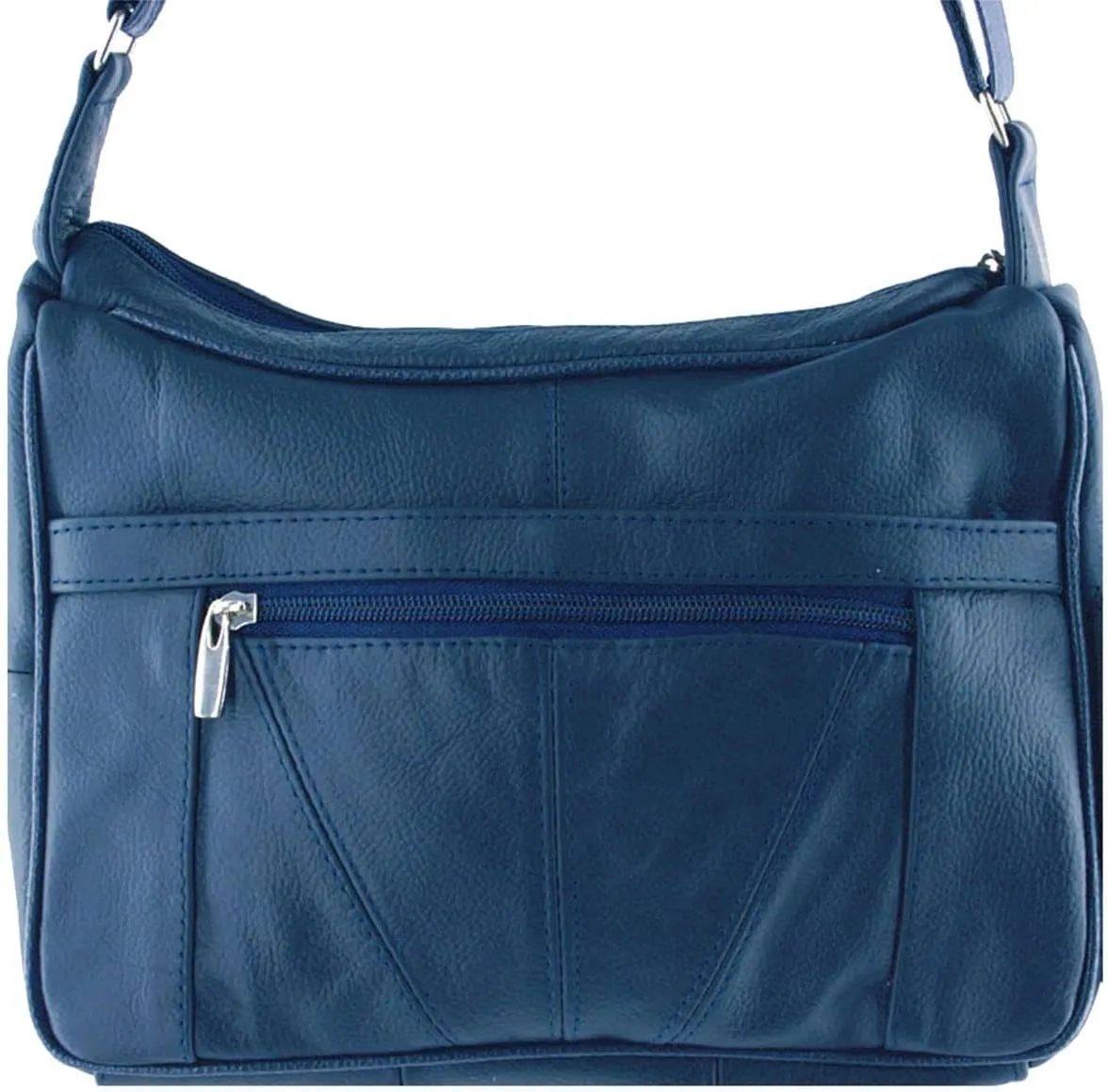 SILVERFEVER Medium Leather Handbag | Ladies Shoulder Bag | Organizer w Built in Wallet
