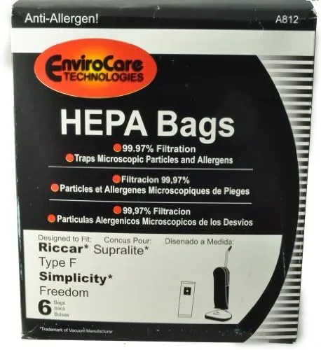 Simplicity Freedom, Riccar Supralite Type F Vacuum Cleaner Bags