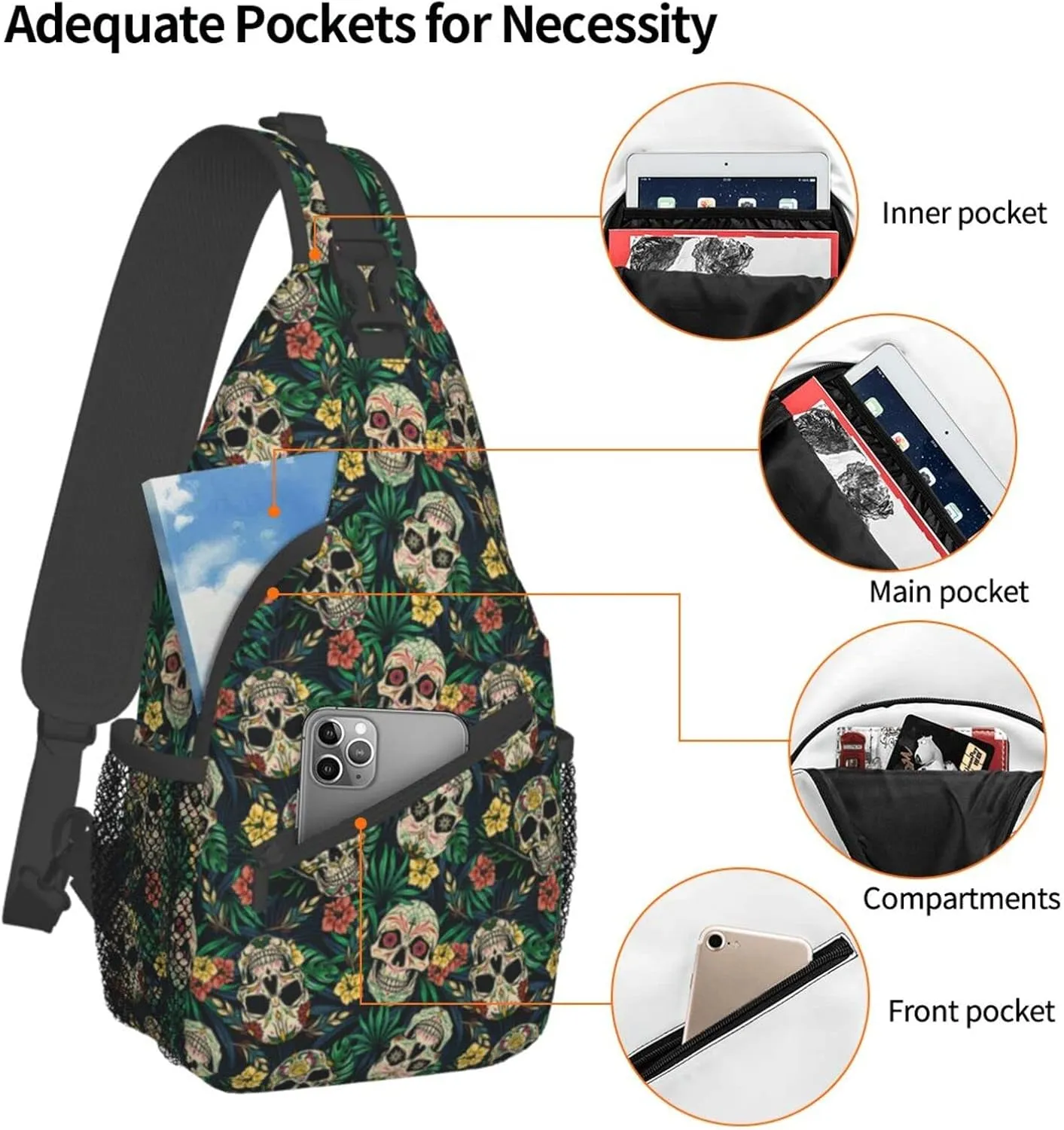 Sling Bag For Women, Sling Backpack Women, Chest Bag For Women,Crossbody Travel Hiking Daypack For Women