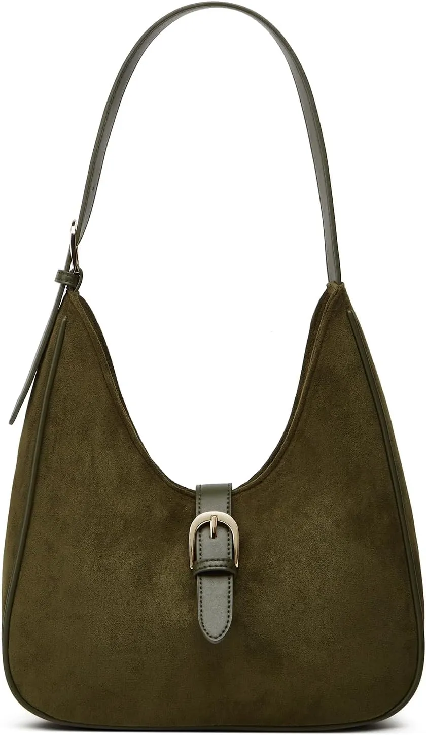 Slouchy Hobo Bags Women Retro Suede Underarm Shoulder Bag Crossbody Purse Crescent Satchels Top-Handle Tote Handbag 2024