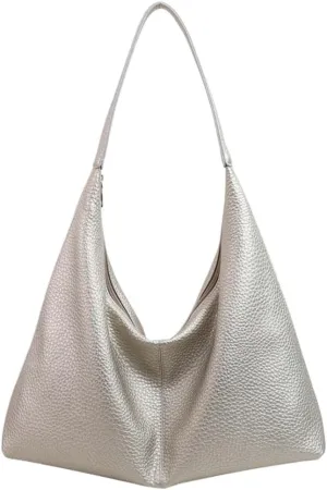 Slouchy PU Leather Crescent Hobo Bags Women Crossbody Purse Trendy Shoulder Bag Top-handle Satchels Travel Tote Handbag
