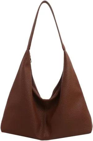 Slouchy PU Leather Crescent Hobo Bags Women Crossbody Purse Trendy Shoulder Bag Top-handle Satchels Travel Tote Handbag