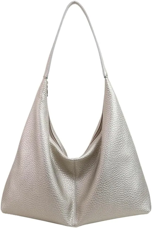 Slouchy PU Leather Crescent Hobo Bags Women Crossbody Purse Trendy Shoulder Bag Top-handle Satchels Travel Tote Handbag