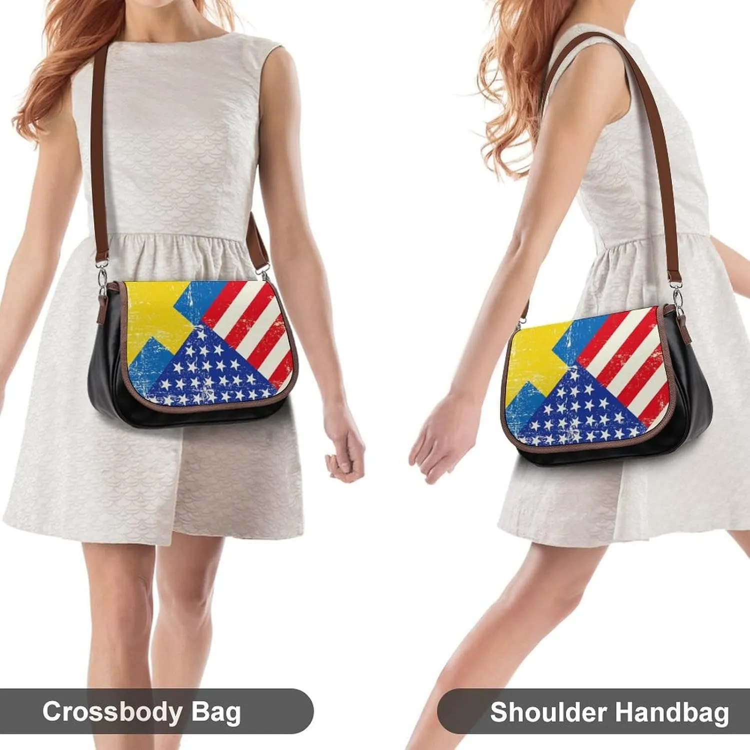 Small Leather Crossbody Purse for Women Men Ladies Handle Shoulder Bags