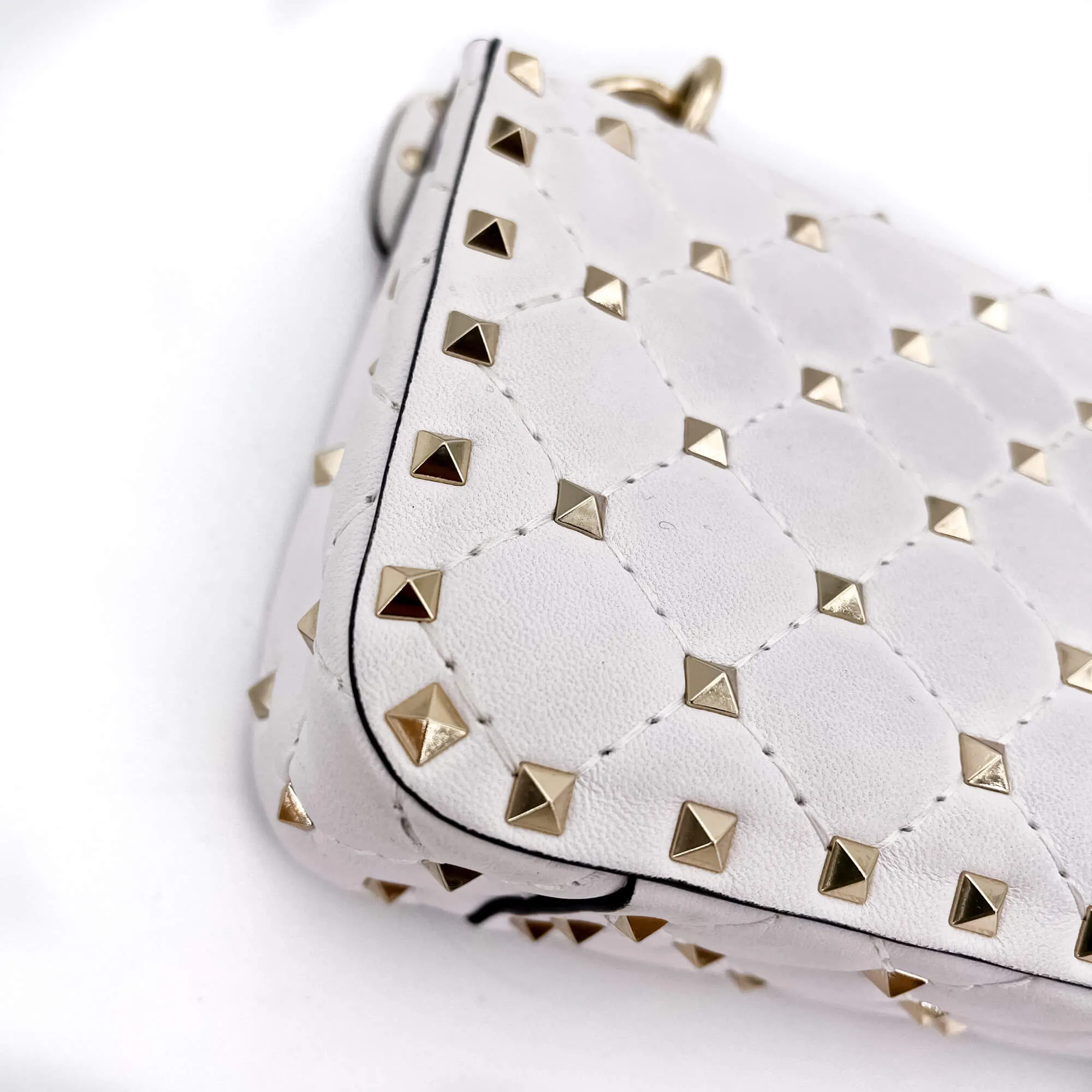 Small Rockstud Spike Nappa Leather 2way White