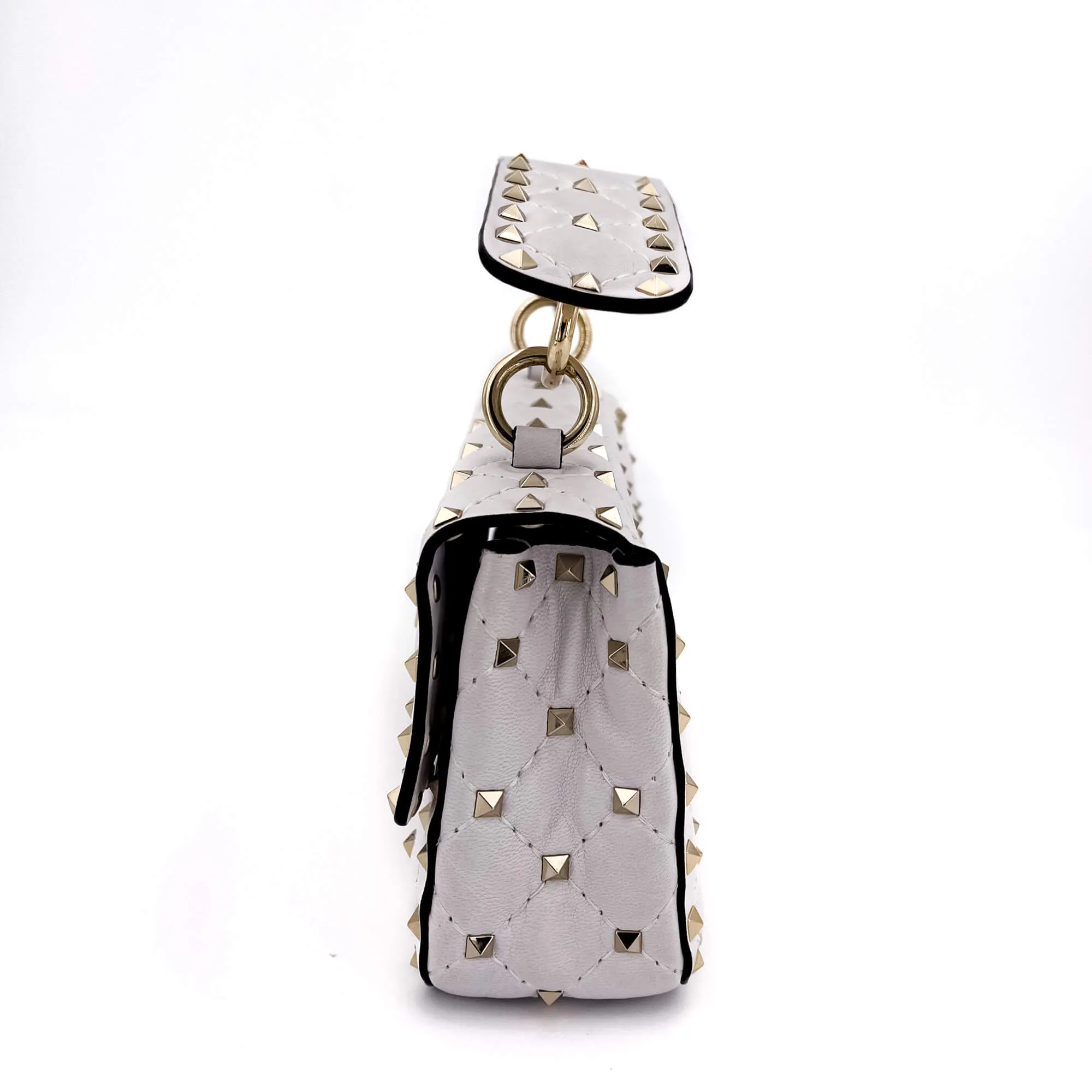 Small Rockstud Spike Nappa Leather 2way White