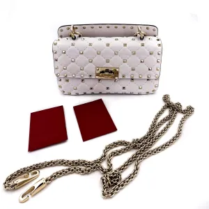 Small Rockstud Spike Nappa Leather 2way White