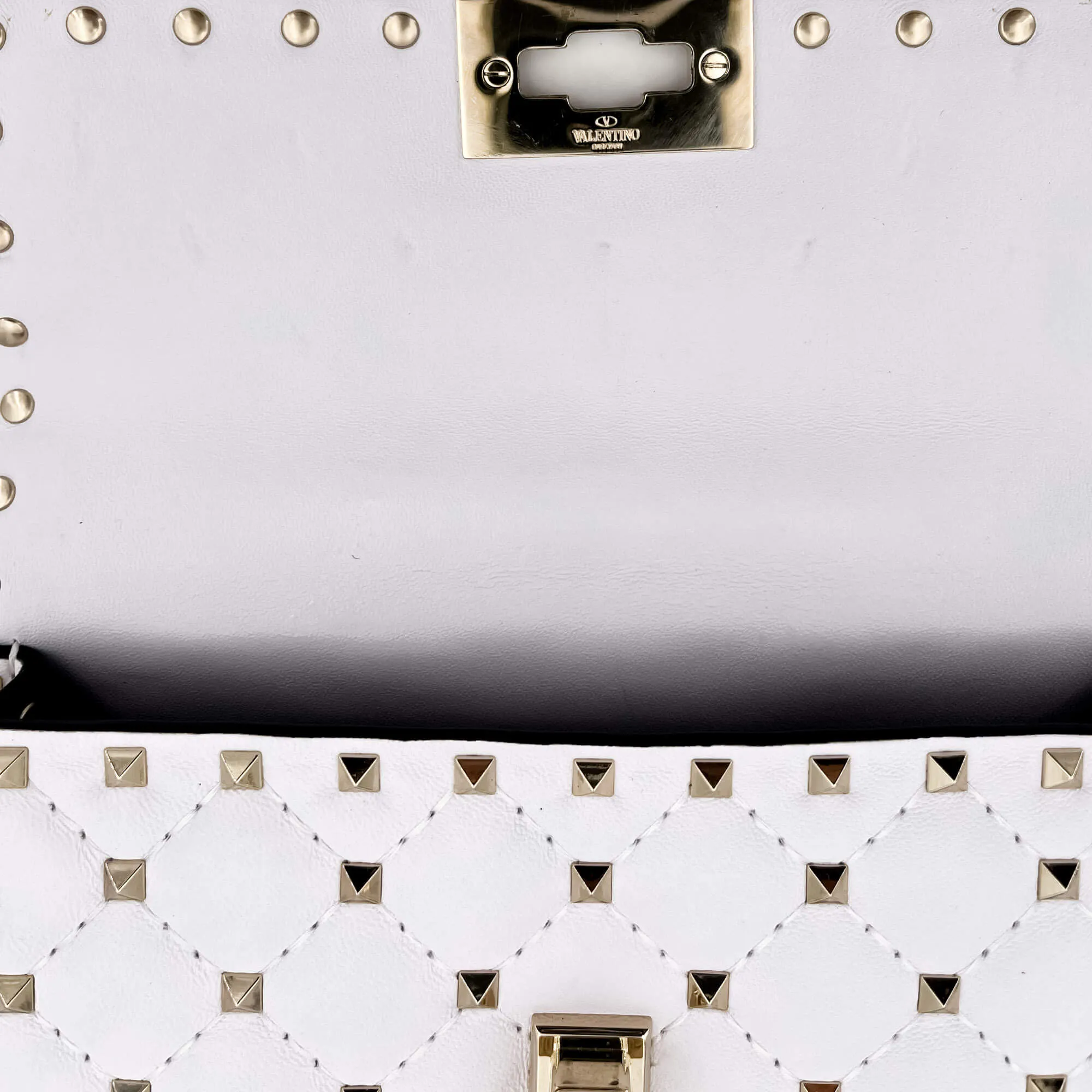 Small Rockstud Spike Nappa Leather 2way White