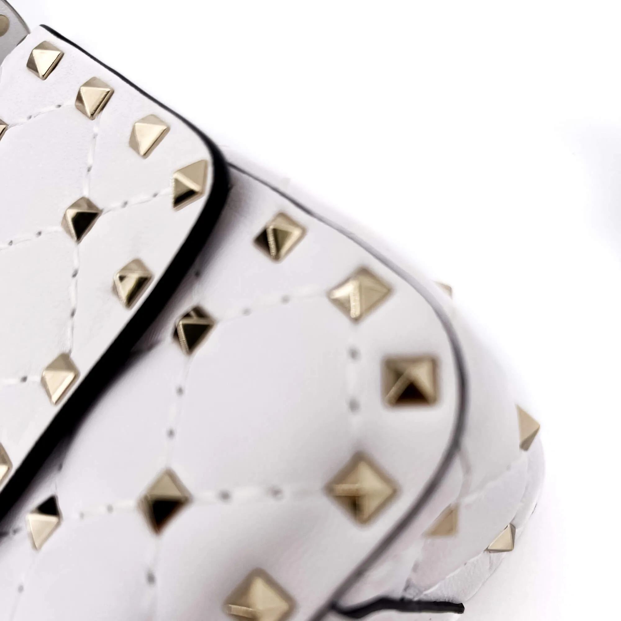 Small Rockstud Spike Nappa Leather 2way White